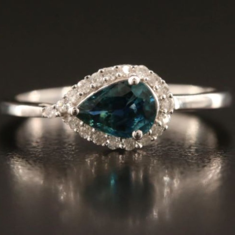 10K Sapphire and Diamond Ring